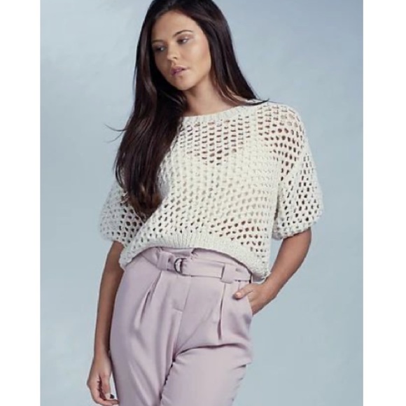 CREAM CROCHET TOP SUMMER BOHO KNIT LAYER 3X - Picture 6 of 7